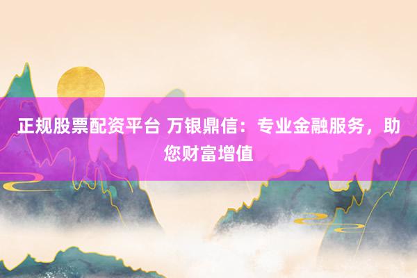 正规股票配资平台 万银鼎信：专业金融服务，助您财富增值