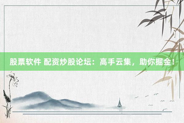 股票软件 配资炒股论坛：高手云集，助你掘金！