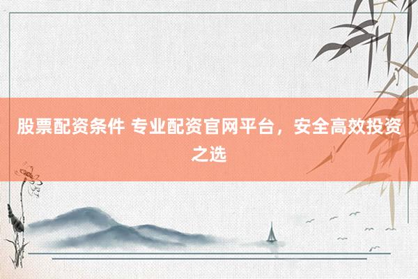 股票配资条件 专业配资官网平台，安全高效投资之选