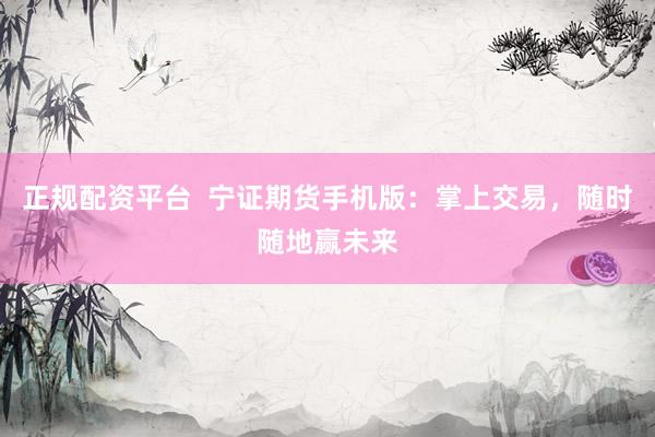 正规配资平台  宁证期货手机版：掌上交易，随时随地赢未来