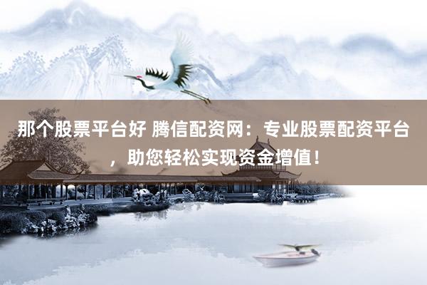 那个股票平台好 腾信配资网：专业股票配资平台，助您轻松实现资金增值！