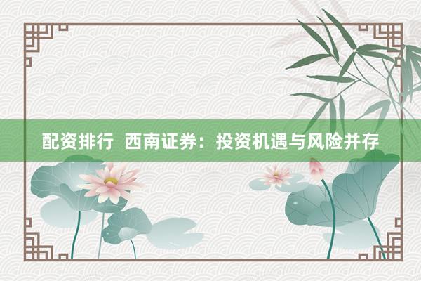 配资排行  西南证券：投资机遇与风险并存