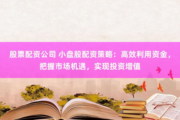 股票配资公司 小盘股配资策略：高效利用资金，把握市场机遇，实现投资增值