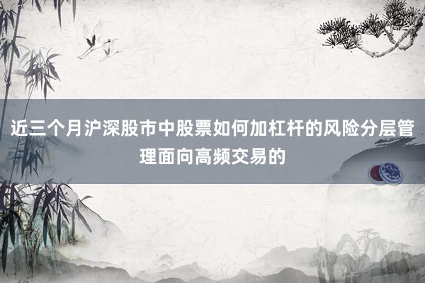 近三个月沪深股市中股票如何加杠杆的风险分层管理面向高频交易的