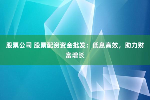 股票公司 股票配资资金批发：低息高效，助力财富增长