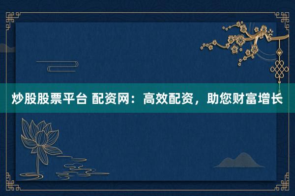 炒股股票平台 配资网：高效配资，助您财富增长