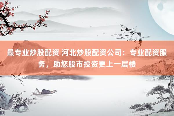 最专业炒股配资 河北炒股配资公司:专业配资服务,助您股市投资更上一层楼