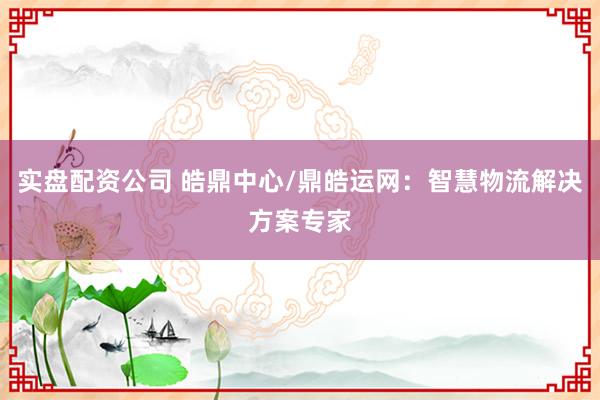 实盘配资公司 皓鼎中心/鼎皓运网：智慧物流解决方案专家